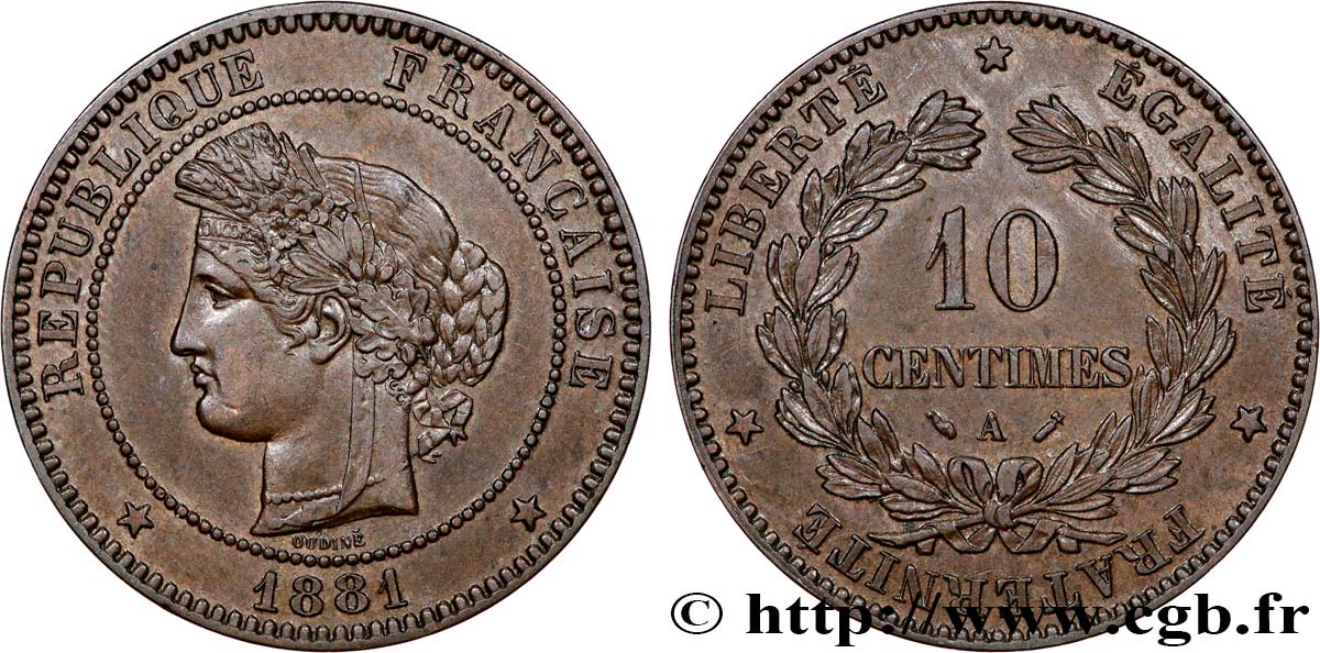 10 centimes Cérès 1881 Paris F.135/25 MBC53