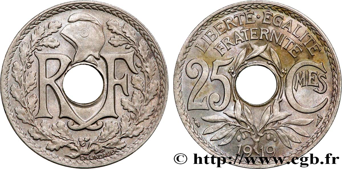 25 centimes Lindauer 1919 F.171/3 SUP+