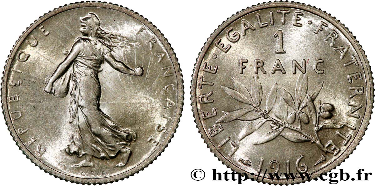 1 franc Semeuse 1916 Paris F.217/22 MS63