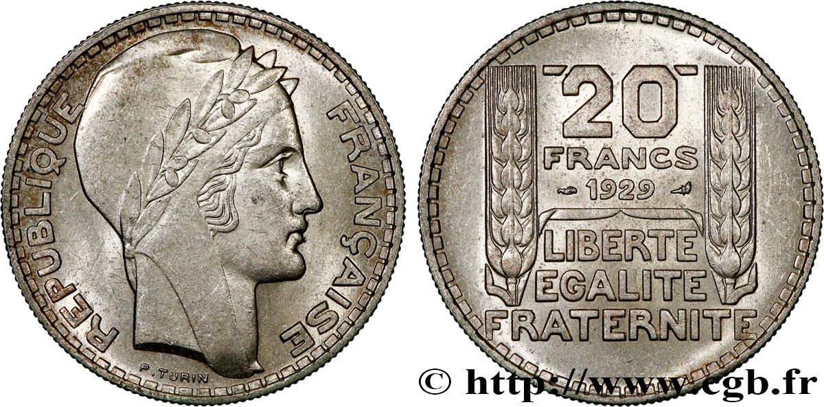 20 francs Turin 1929 F.400/2 EBC/EBC+