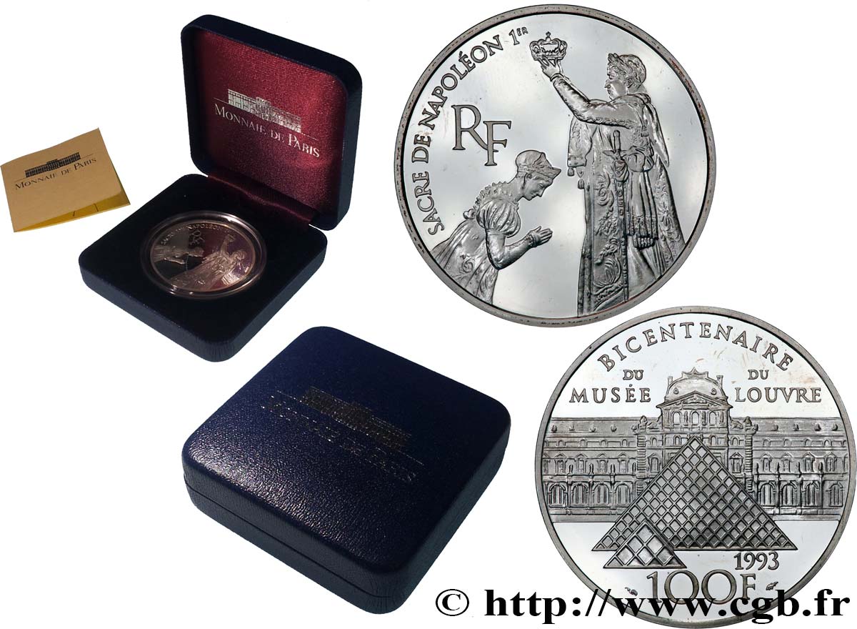 Belle Épreuve 100 francs sacre de Napoléon 1er 1993 F.1625 2 SPL+