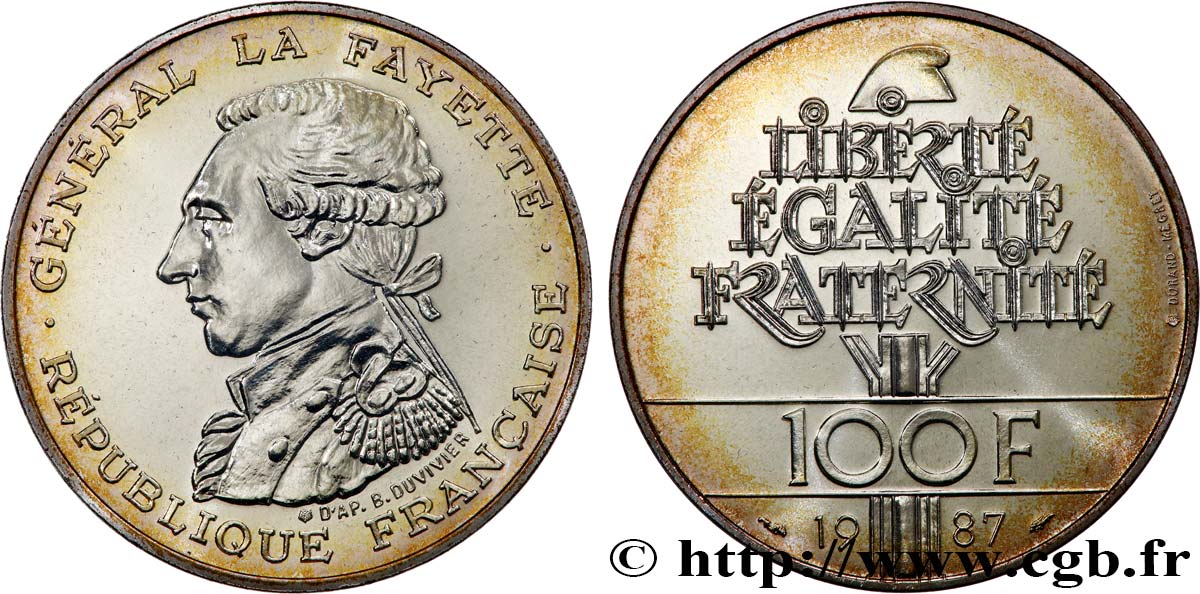 100 francs Égalité - La Fayette 1987 F.455/2 MS65