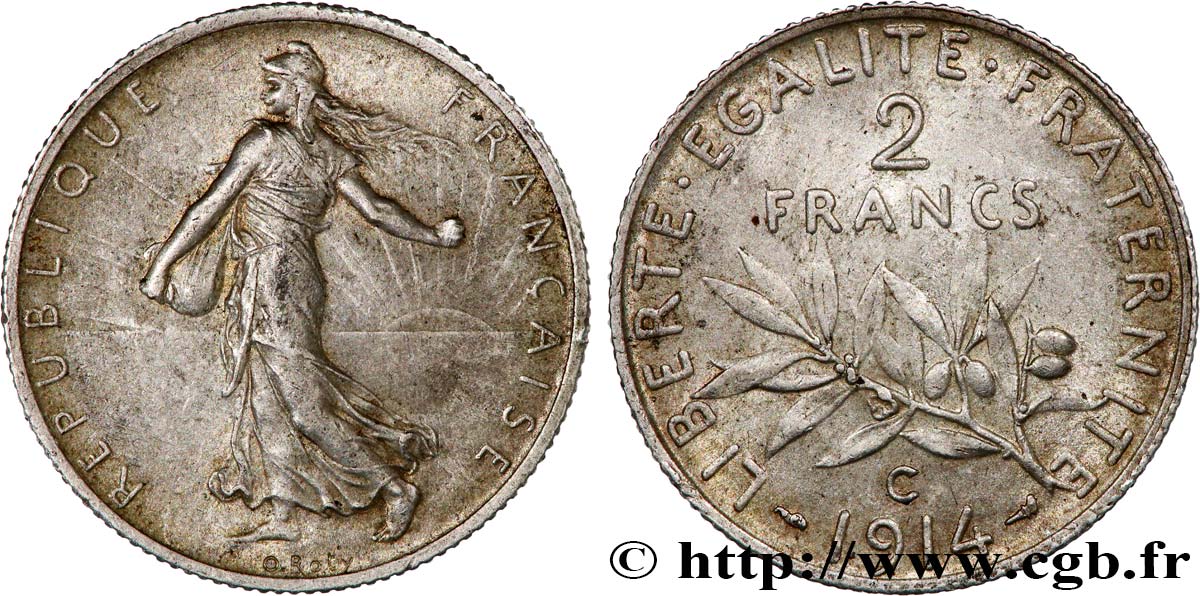 2 francs Semeuse 1914 Castelsarrasin F.266/16 SUP55