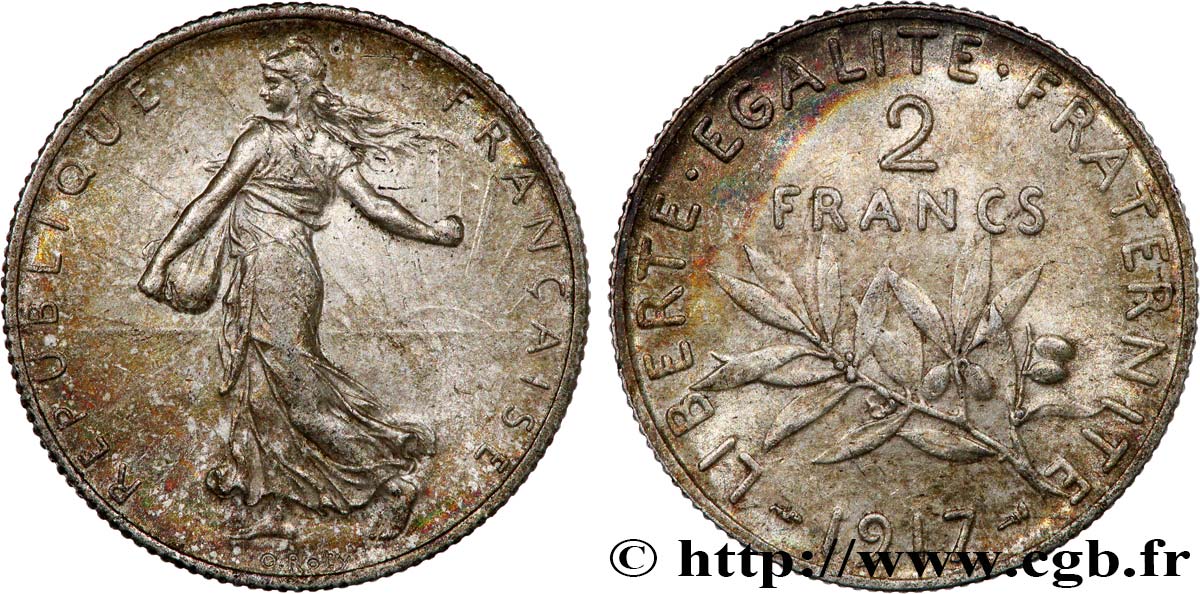 2 francs Semeuse 1917 F.266/19 SUP58