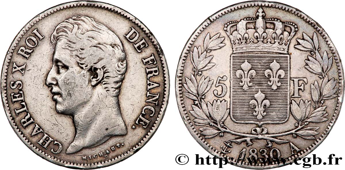 5 francs Charles X, 2e type 1830 Paris F.311/40 BC