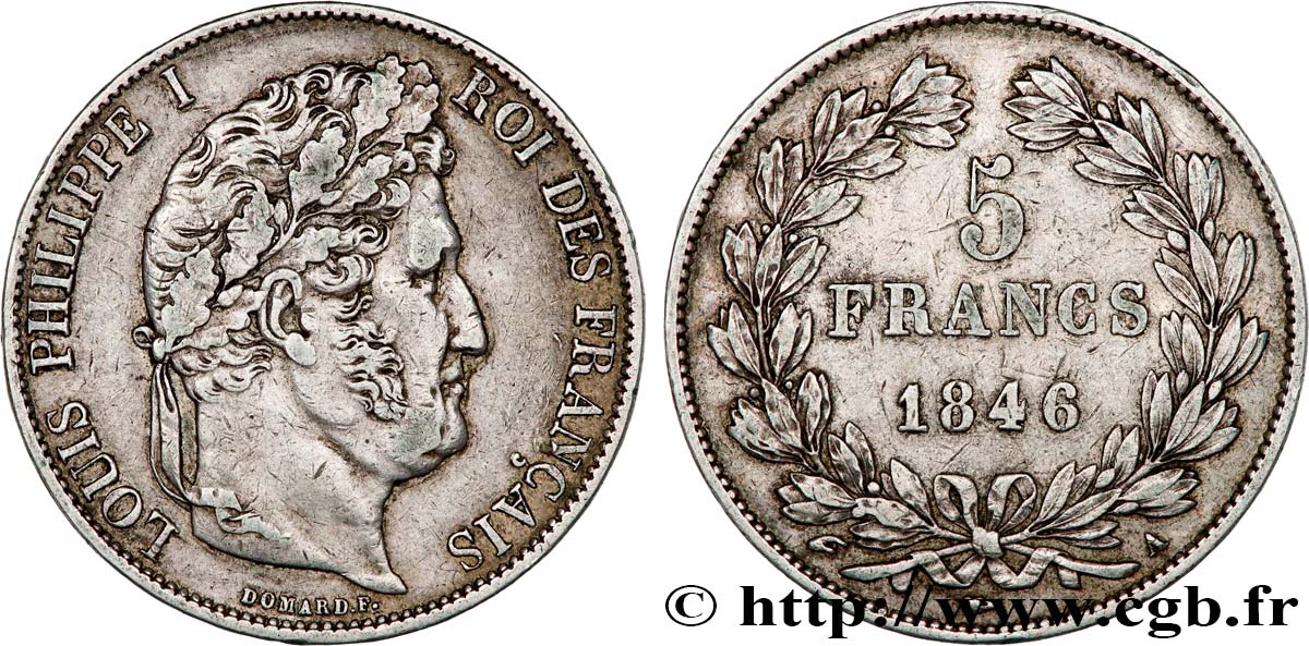 5 francs IIIe type Domard 1846 Paris F.325/10 TTB40