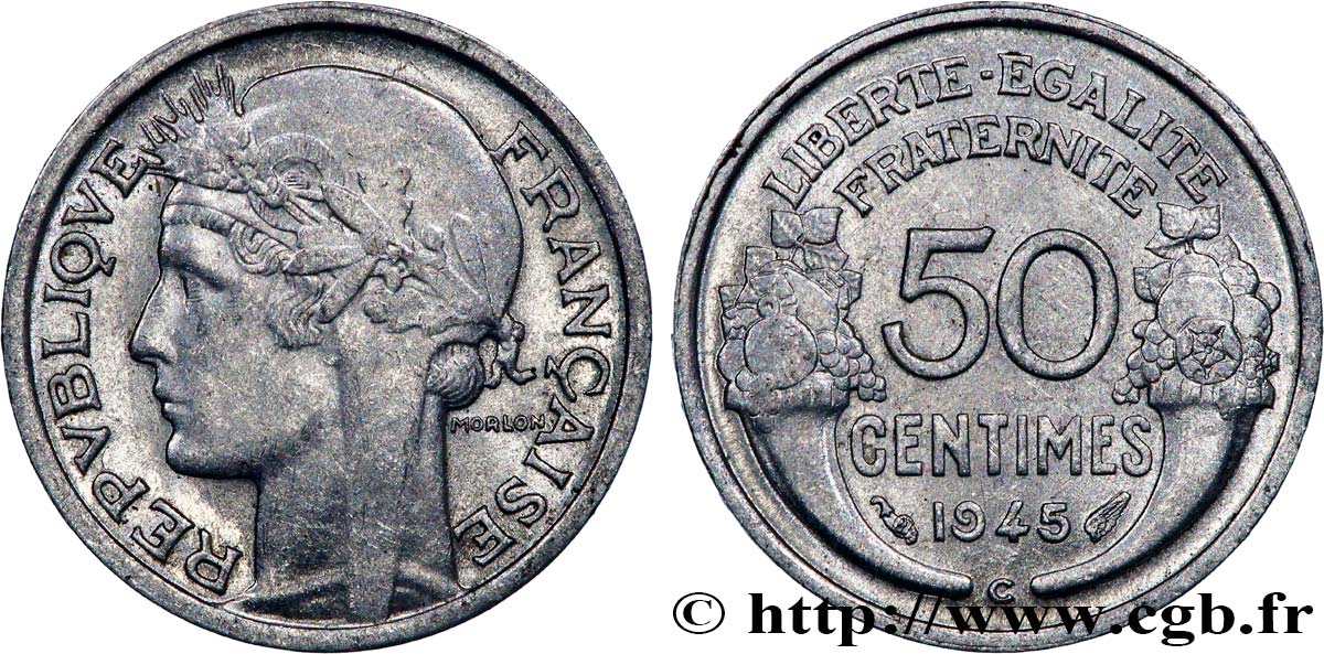 50 centimes Morlon, légère 1945 Castelsarrasin F.194/7 EBC55