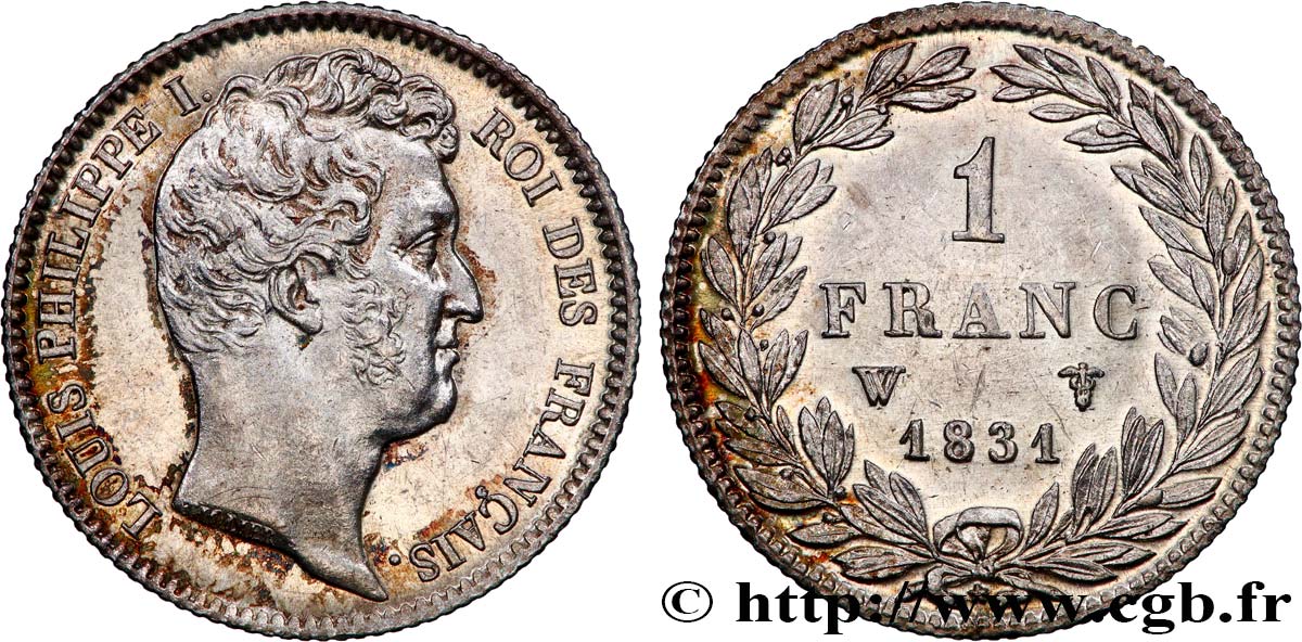 1 franc Louis-Philippe, tête nue 1831 Lille F.209/12 SUP62 