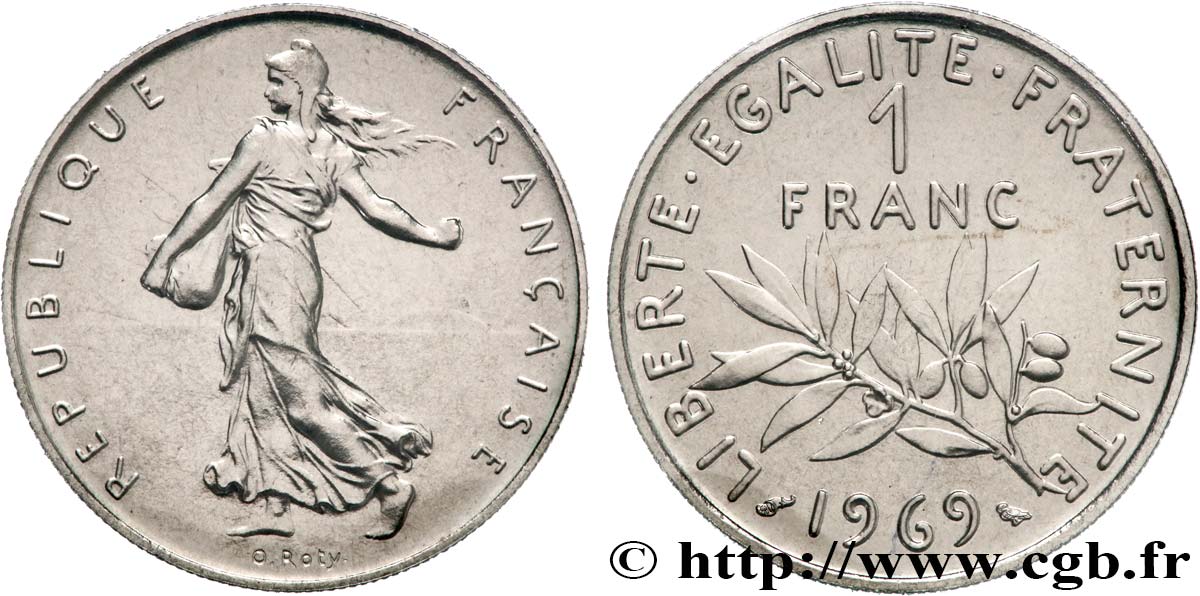 1 franc Semeuse, nickel 1969 Paris F.226/14 FDC