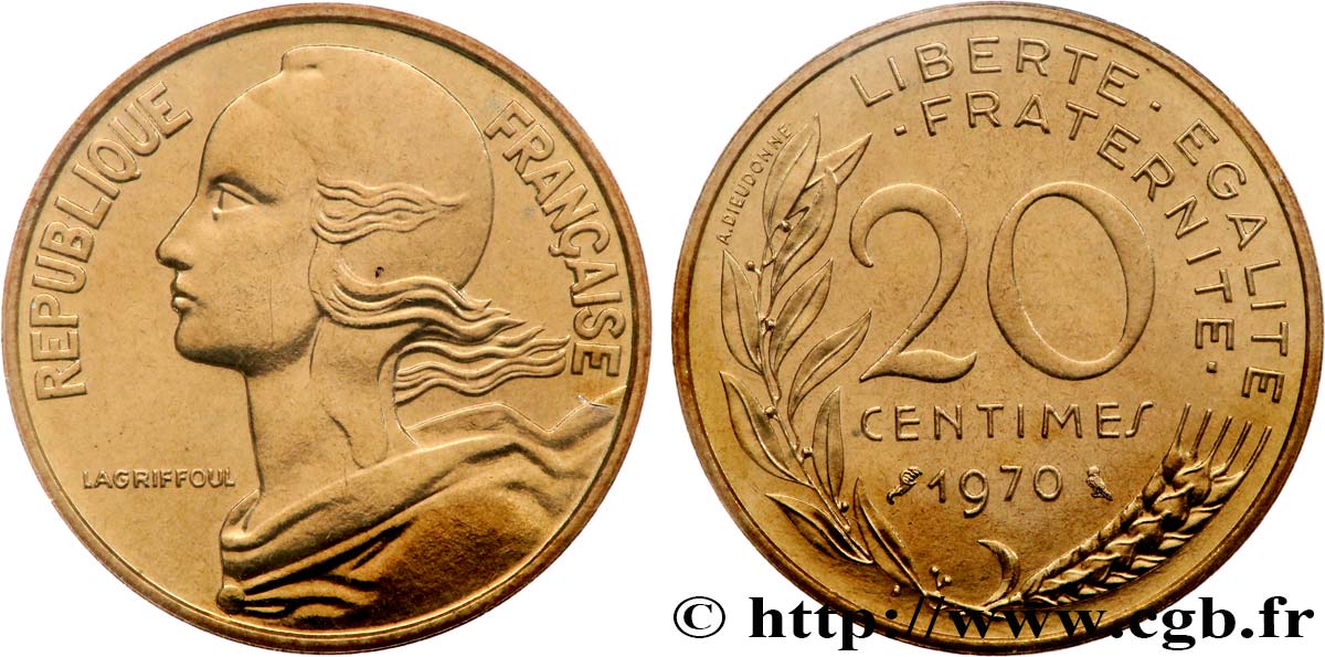20 centimes Marianne 1970 Paris F.156/10 FDC