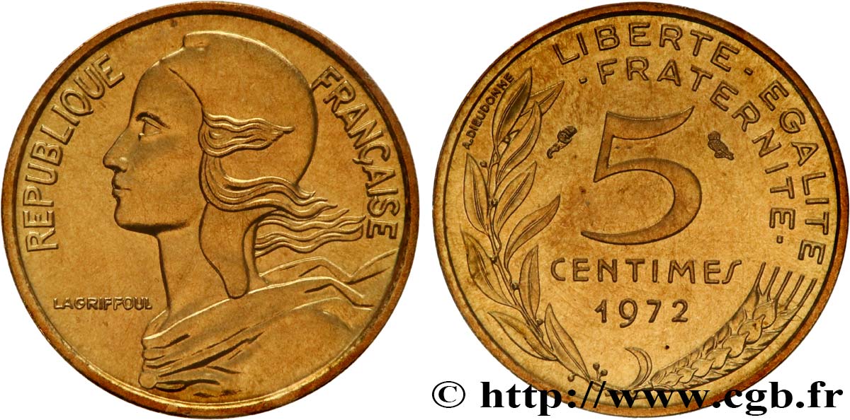 5 centimes Marianne 1972 Paris F.125/8 FDC