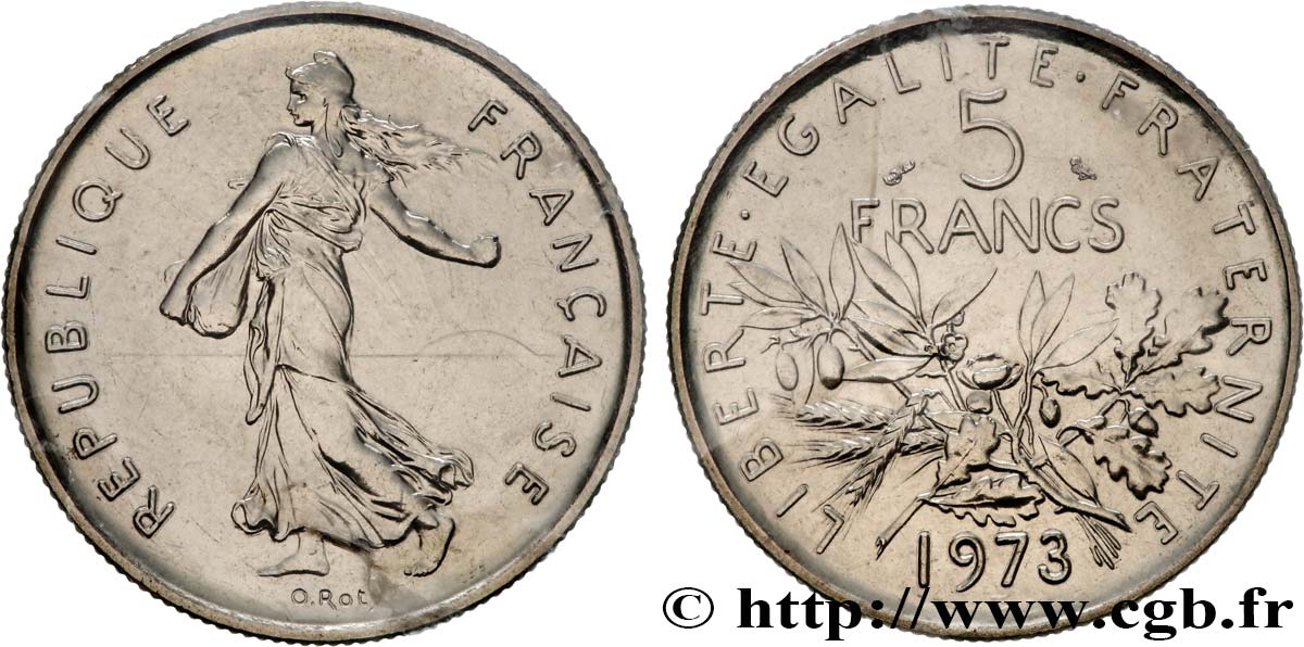 5 francs Semeuse, nickel 1973 Pessac F.341/5 MS