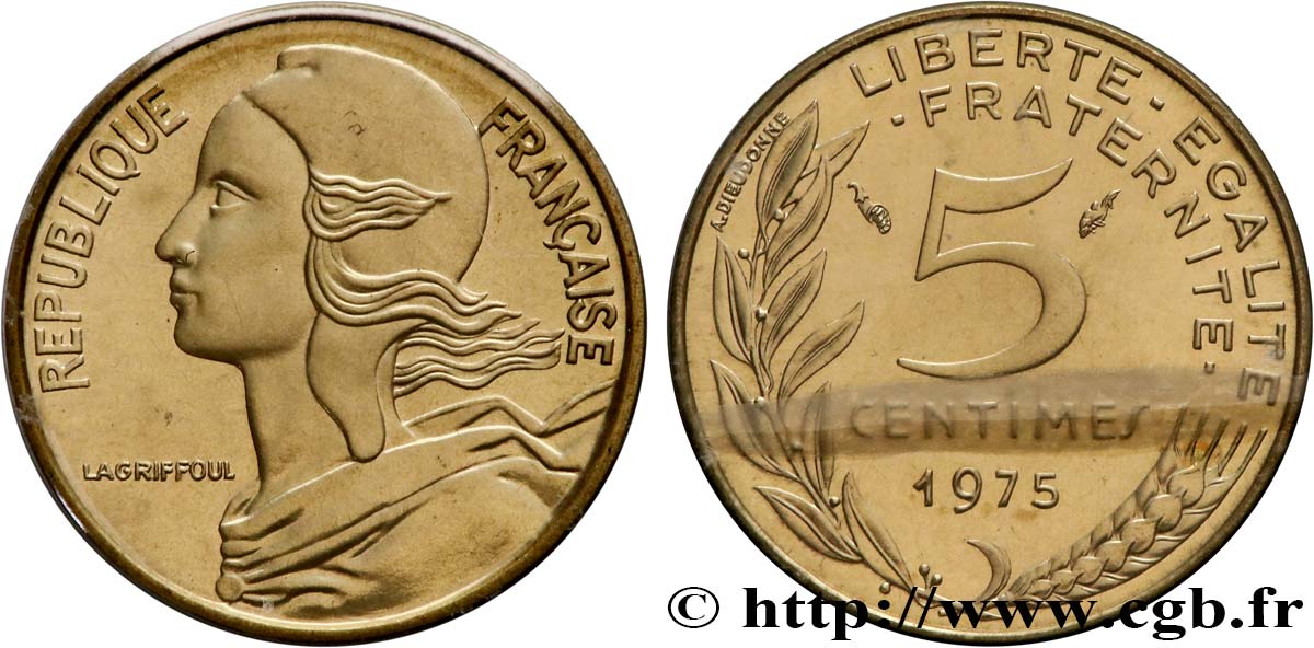 5 centimes Marianne 1975 Pessac F.125/11 MS