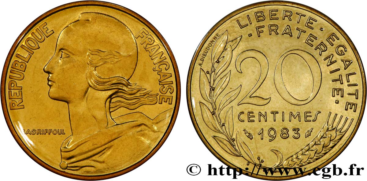 20 centimes Marianne 1983 Pessac F.156/23 ST 