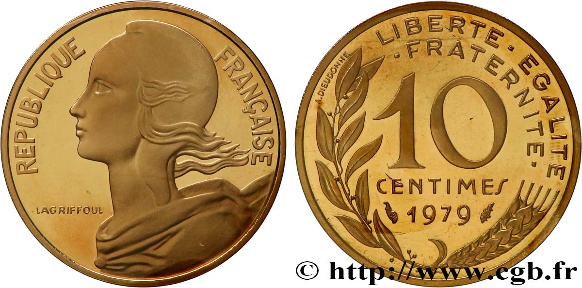 Piéfort Br-Al de 10 centimes Marianne 1979 Pessac GEM.46 P1 MS 