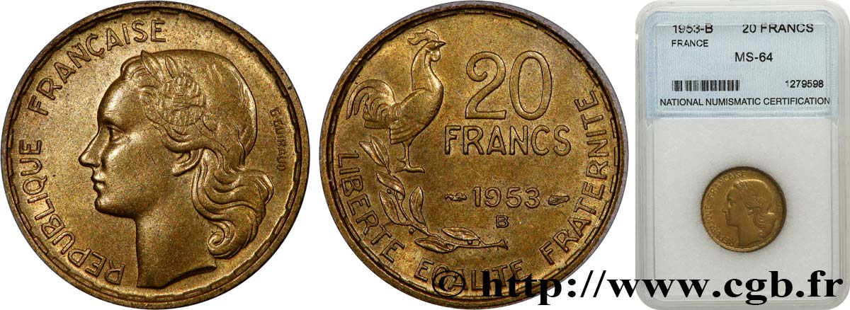 20 francs G. Guiraud 1953 Beaumont-Le-Roger F.402/12 SC64 autre