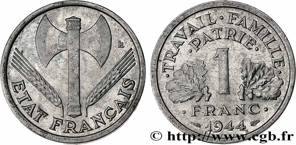 1 franc Francisque, légère 1944 F.223/5 SUP+