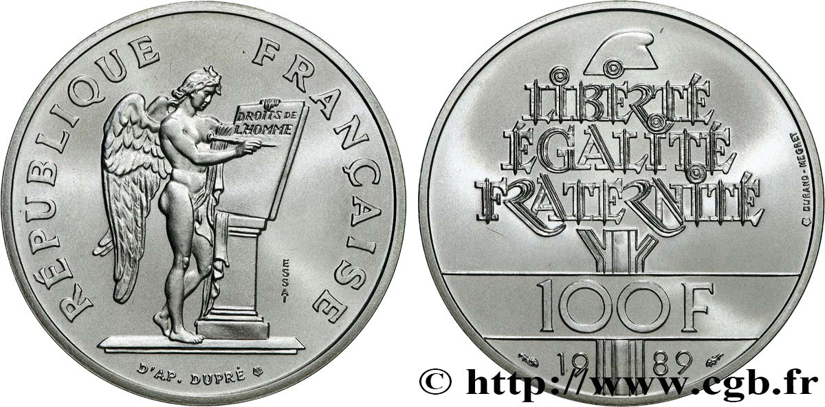 Essai de 100 francs Droits de l Homme 1989 Pessac F.457/1 FDC