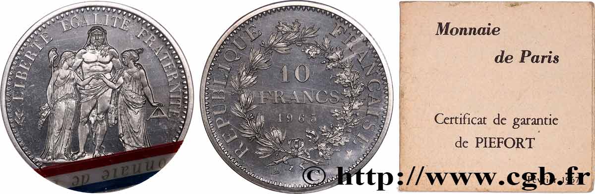 Piéfort de 10 francs Hercule 1965  GEM.183 P1 MS 