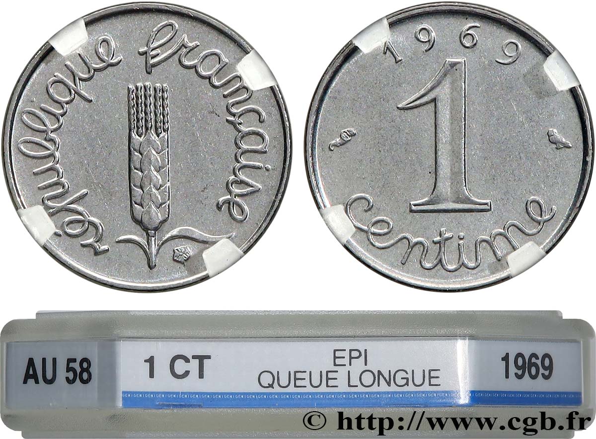 1 centime Épi, queue longue 1969 Paris F.106/18 SUP58 GENI