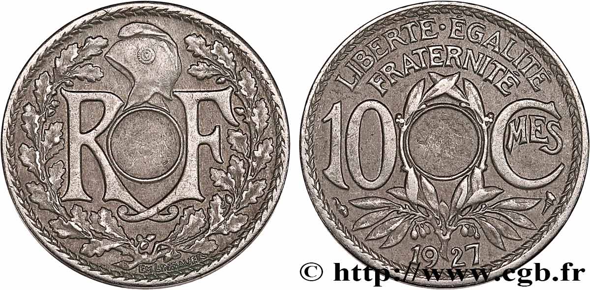 10 centimes Lindauer, Fauté non perforé 1927  F.138/14 var. TTB 