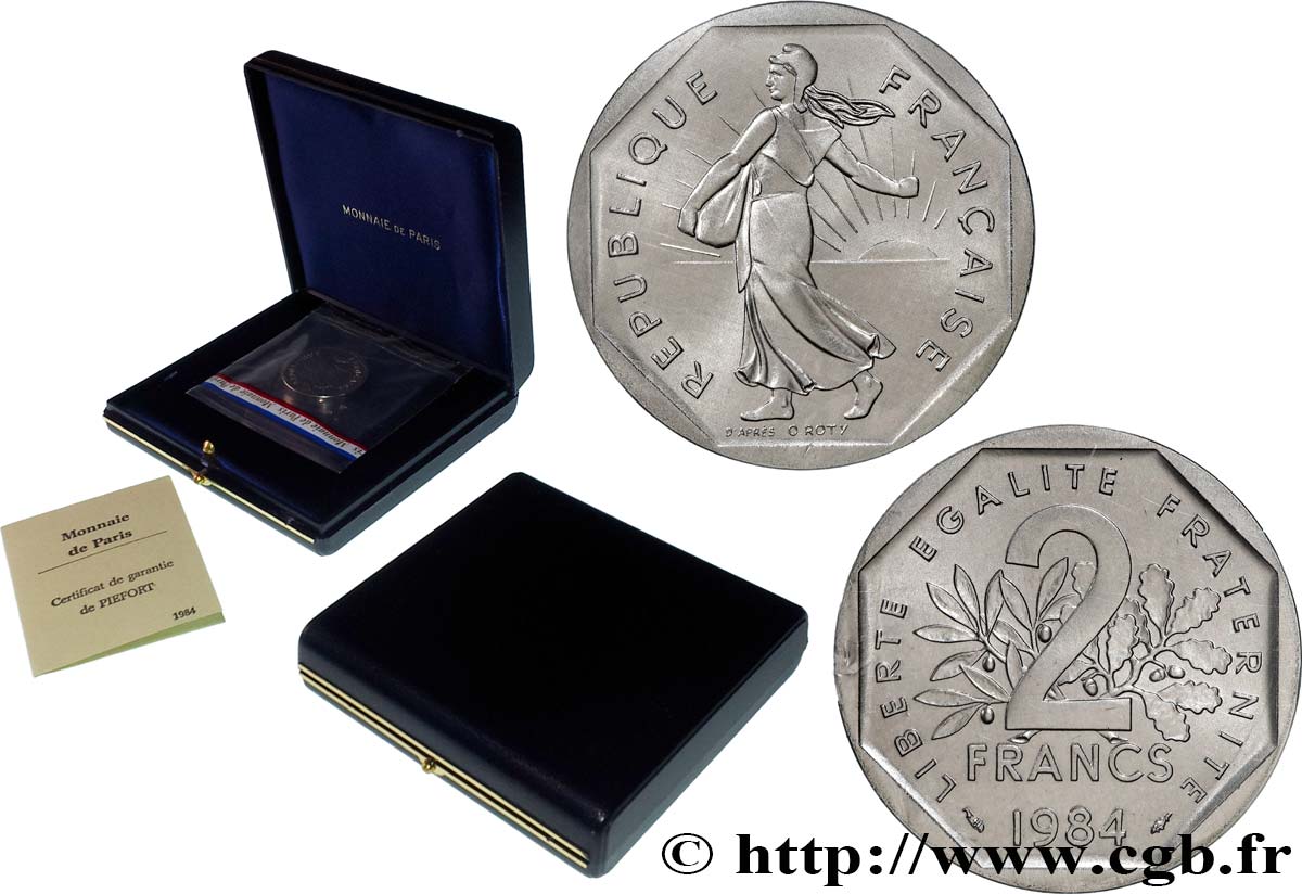 Piéfort Nickel de 2 francs Semeuse 1984 Pessac GEM.123 P1 FDC