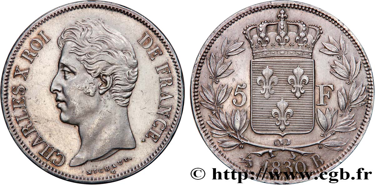 5 francs Charles X, 2e type 1830 Rouen F.311/41 SPL 