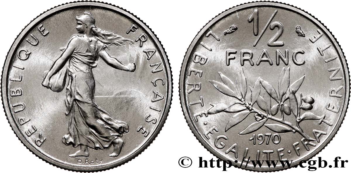 1/2 franc Semeuse 1970 Paris F.198/9 MS