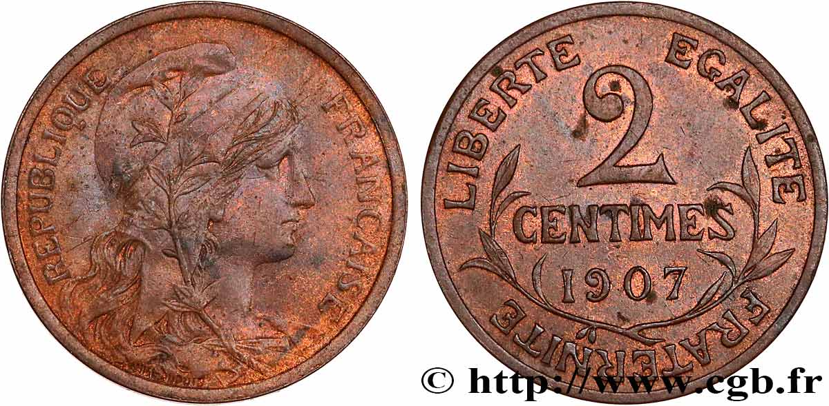 2 centimes Daniel-Dupuis 1907 Paris F.110/10 TTB50