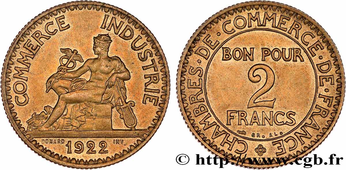 2 francs Chambres de Commerce 1922 F.267/4 SUP58