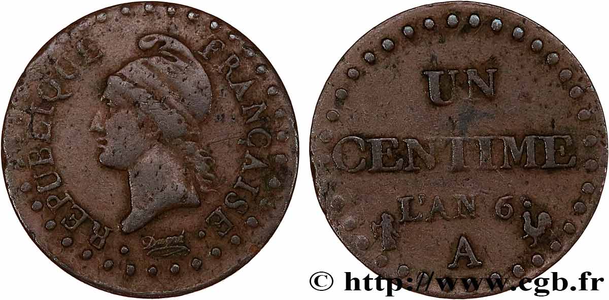 Un centime Dupré 1798 Paris F.100/13 TB25