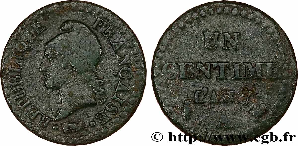 Un centime Dupré, grand 7 1799 Paris F.100/16 VF