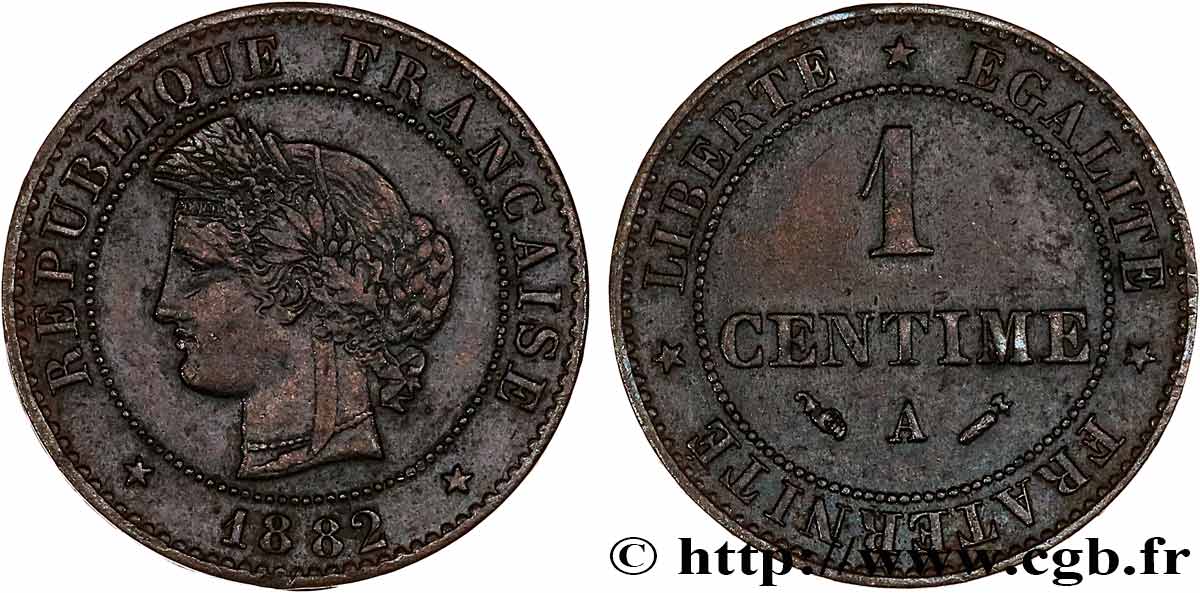 1 centime Cérès 1882 Paris F.104/10 TB+