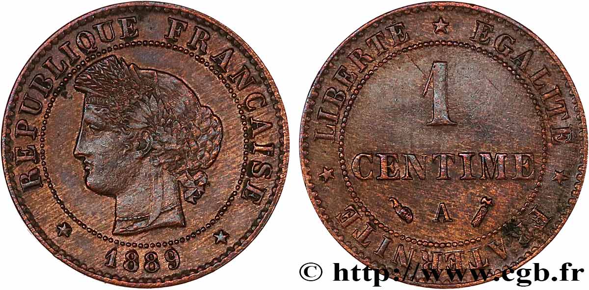 1 centime Cérès 1889 Paris F.104/16 MBC