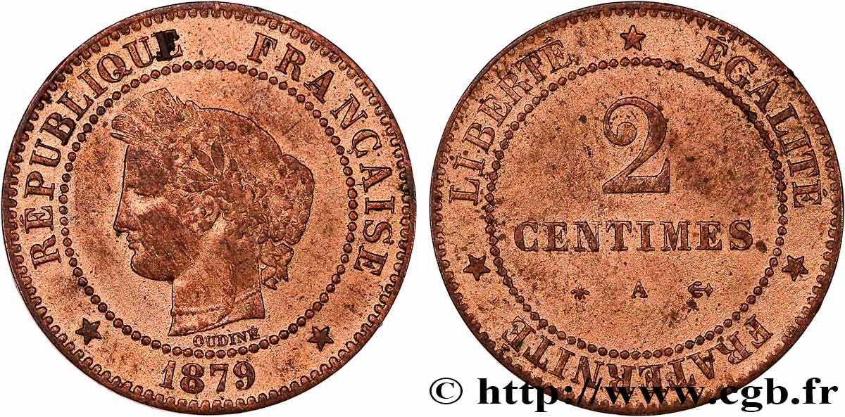 2 centimes Cérès 1879 Paris F.109/5 BC