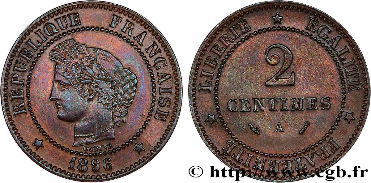 2 centimes Cérès 1896 Paris F.109/22 MBC+