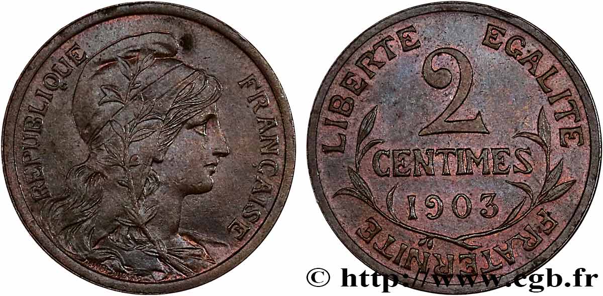 2 centimes Daniel-Dupuis 1903 Paris F.110/8 EBC58
