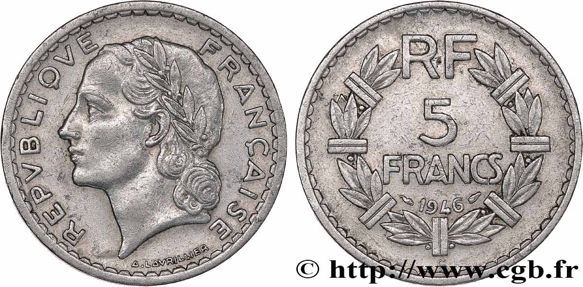 5 francs Lavrillier en aluminium 1946 Castelsarrasin F.339/8 BC+