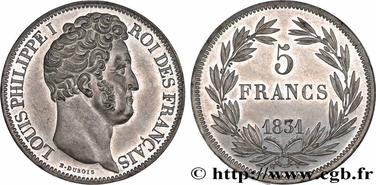 Essai de 5 francs en étain par Dubois 1831 Paris VG.2767  fST64 