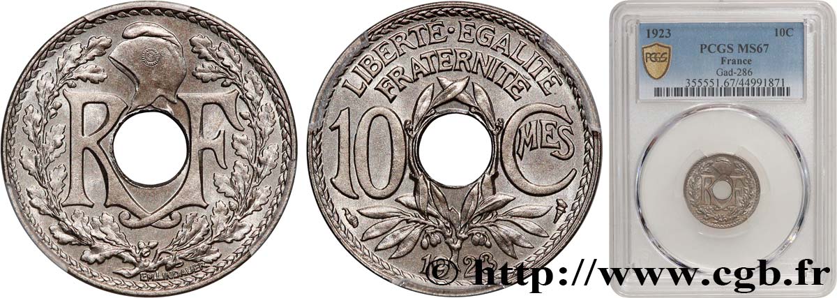 10 centimes Lindauer 1923  F.138/8 FDC67 PCGS