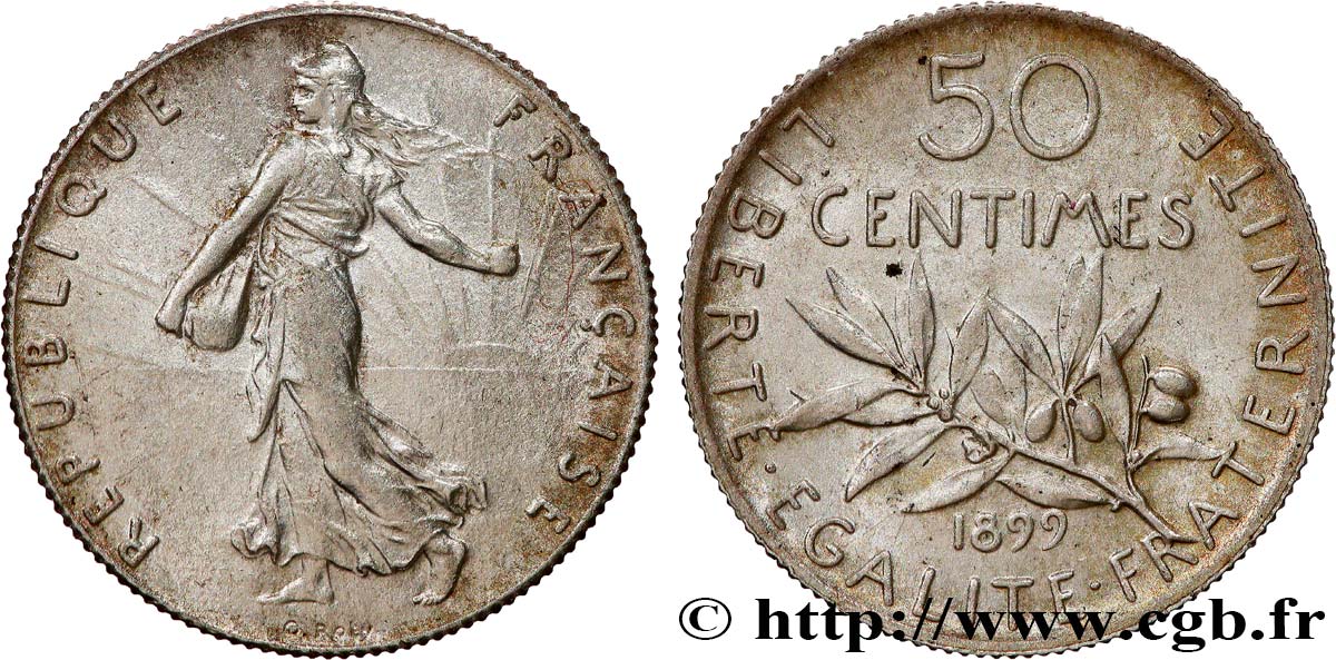 50 centimes Semeuse 1899 Paris F.190/5 MBC+