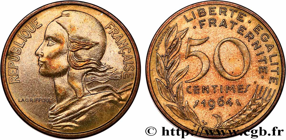 50 centimes Marianne 1964 Paris F.197/6 EBC+