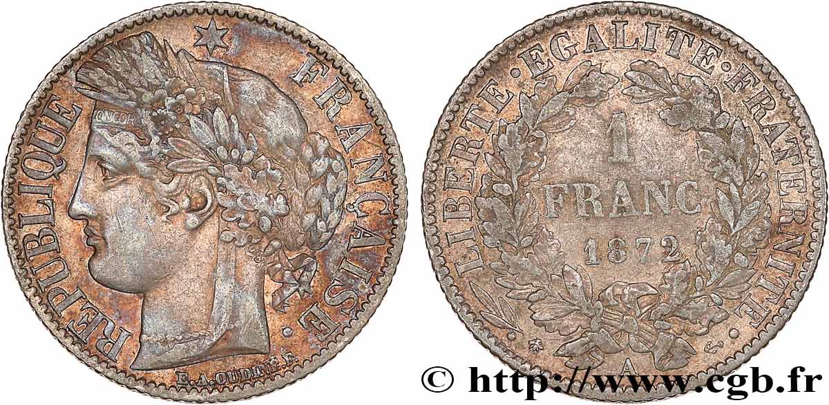 1 franc Cérès, IIIe République 1872 Paris F.216/4 MBC40