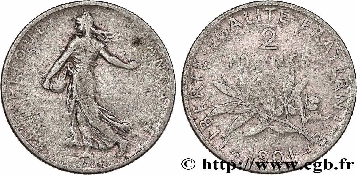 2 francs Semeuse 1901 F.266/6 BC