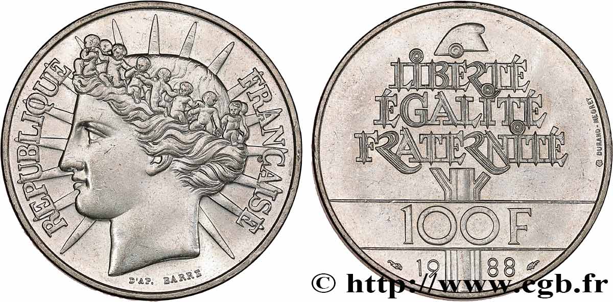 100 francs Fraternité 1988 F.456/2 EBC+