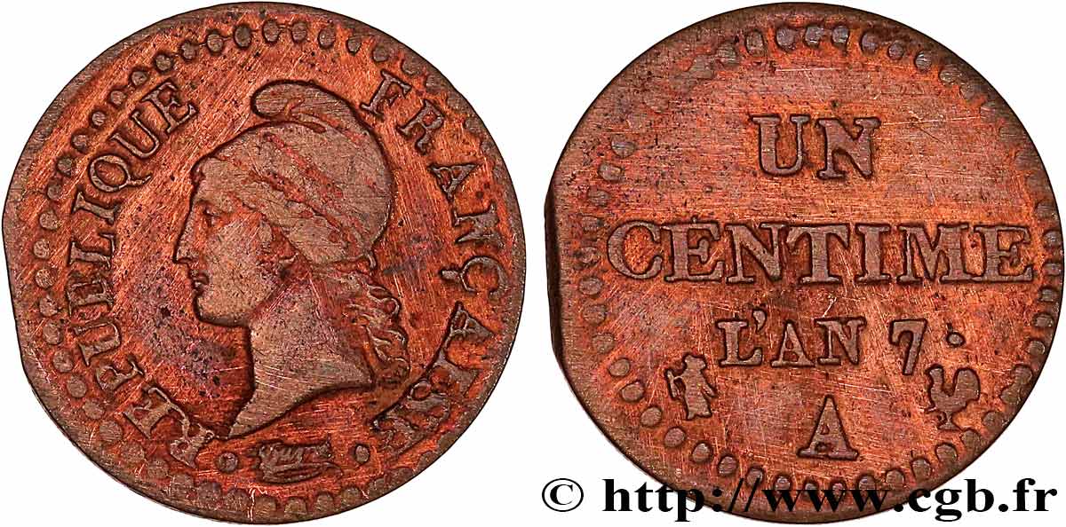 Un centime Dupré, grand 7 1799 Paris F.100/16 S