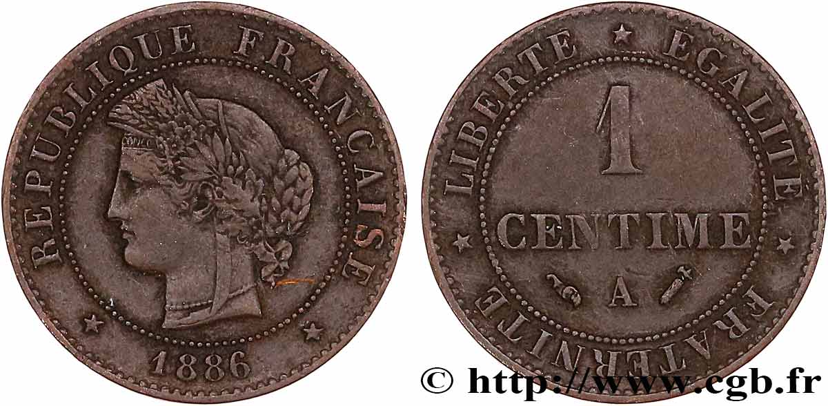 1 centime Cérès 1886 Paris F.104/13 q.BB