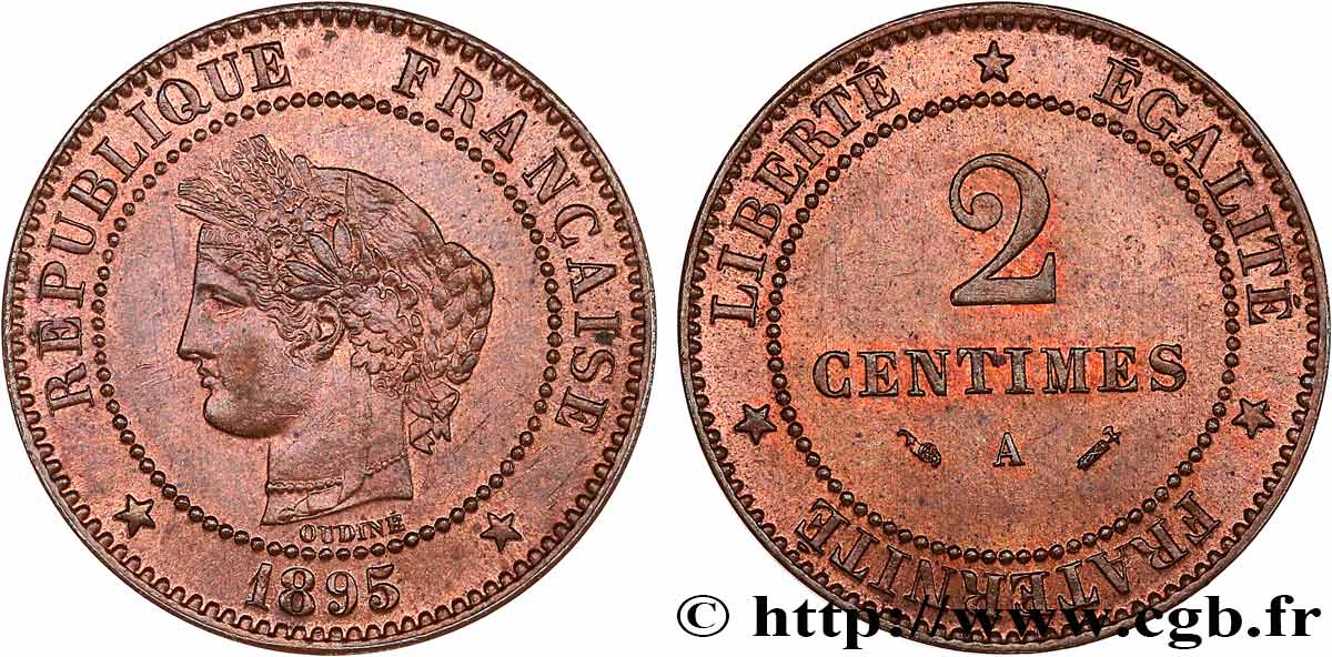 2 centimes Cérès 1895 Paris F.109/21 SUP60
