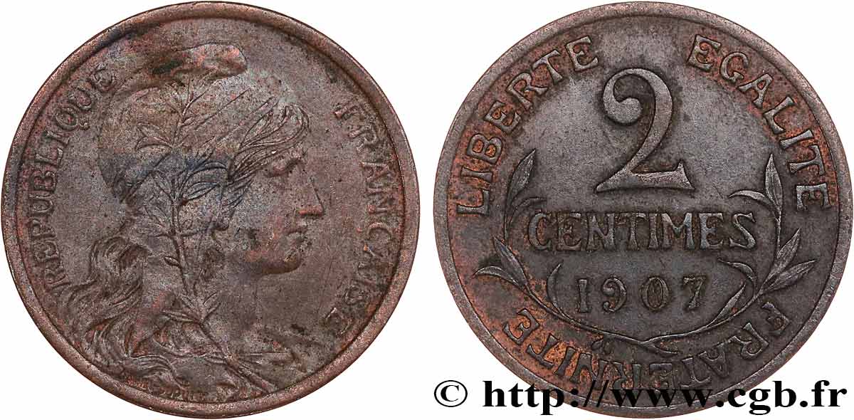 2 centimes Daniel-Dupuis 1907 Paris F.110/10 TTB