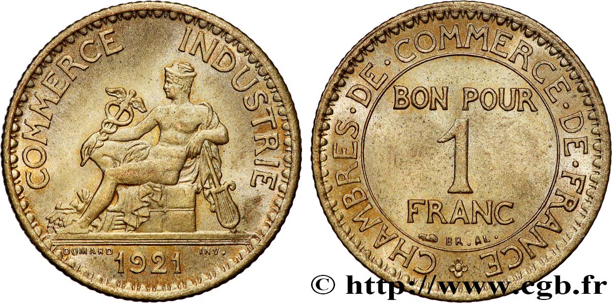 1 franc Chambres de Commerce 1921 Paris F.218/3 SC63